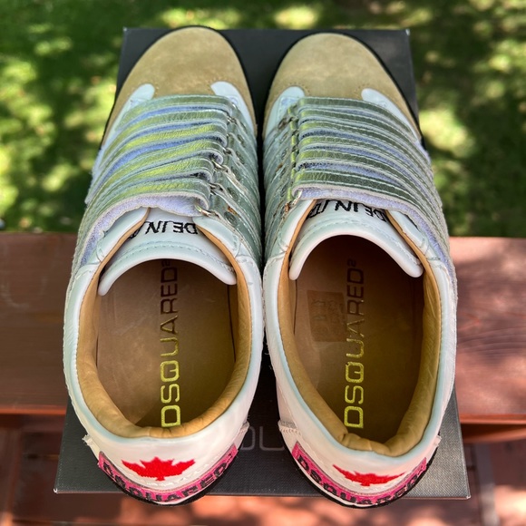 Limited Edition DSquared2 Women’s Leather White/Beige/Silver Sneakers Size 7&7.5 - Picture 3 of 10